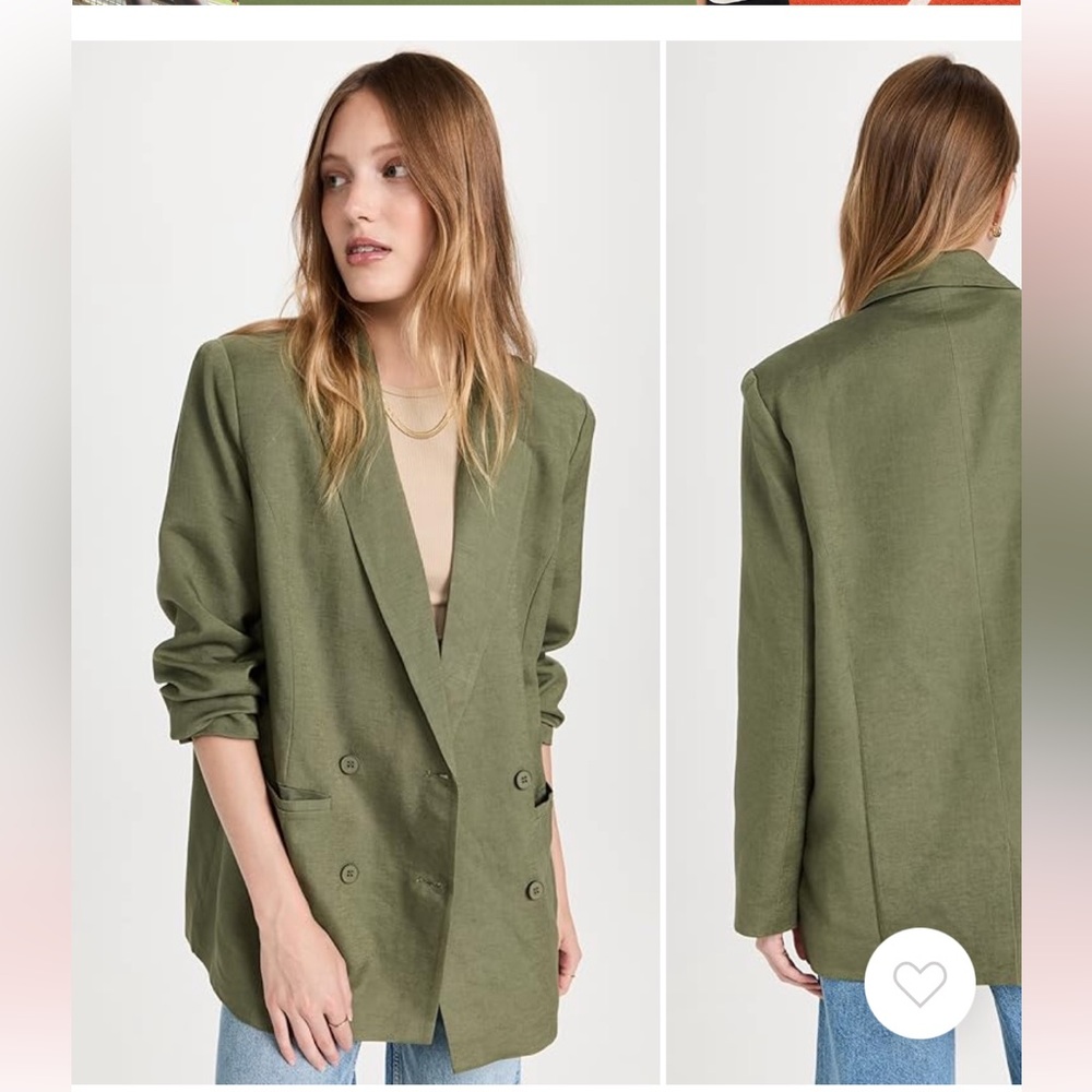 nwt lioness green linen blazer